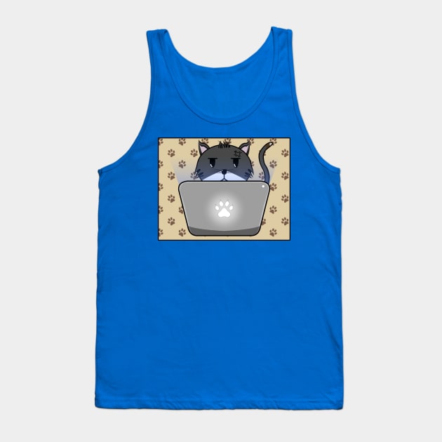 Working Cat Tank Top by thearkhive